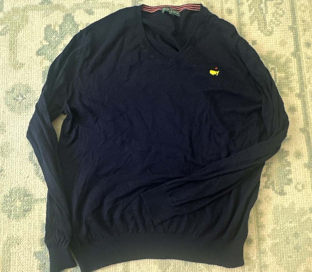 XXL Masters Collection Navy Blue Long Sleeve V-Neck Sweater